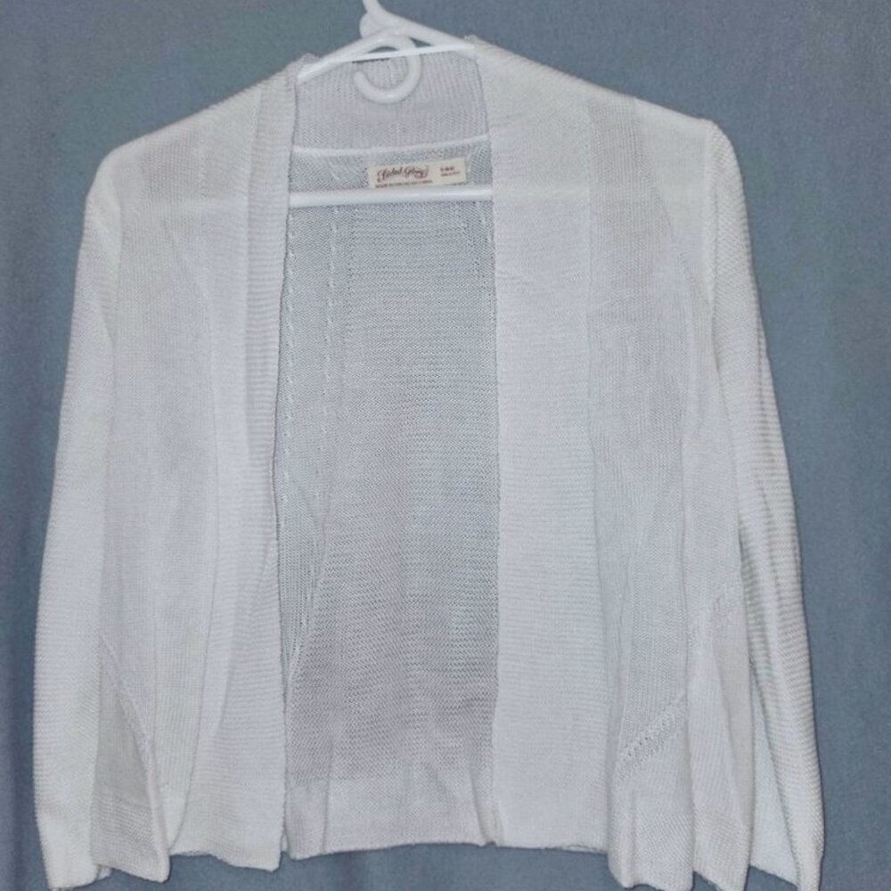 White Cardigan Sweater, Women's Size Small